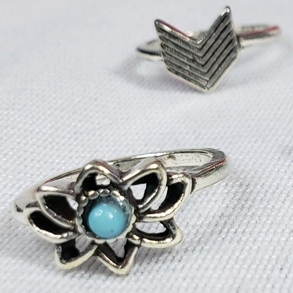 6 Pc/set Bohemian Rings Unisex American Native Influence Primitive Ring Set NEW - Picture 3 of 12